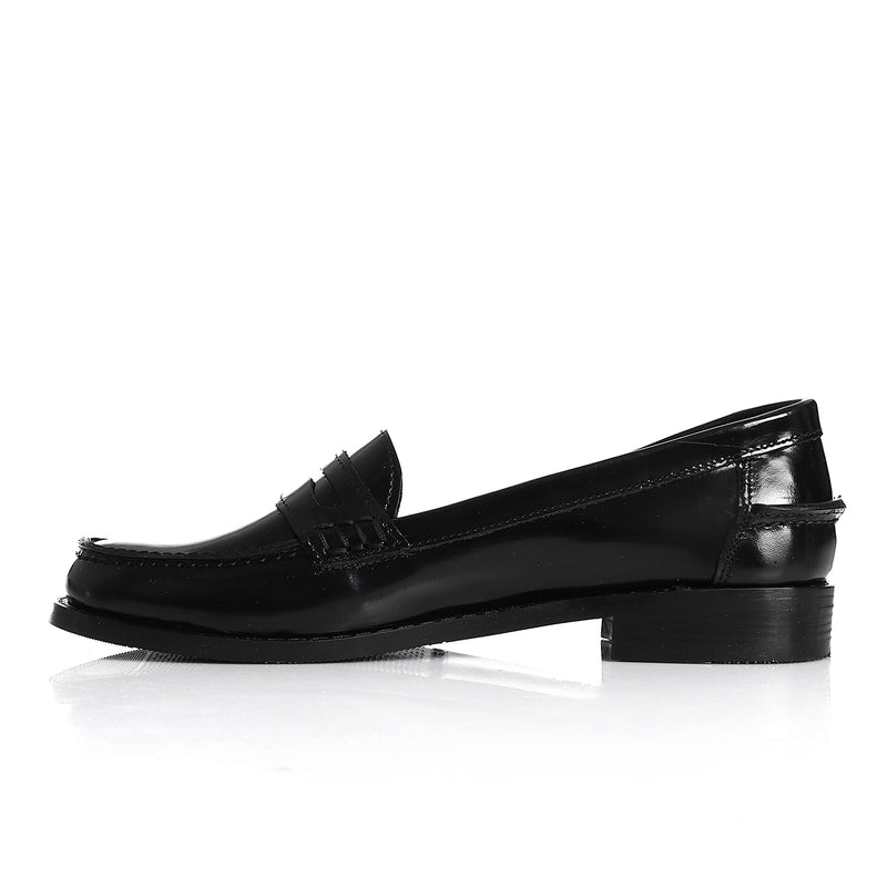 Black Leather Penny Loafers