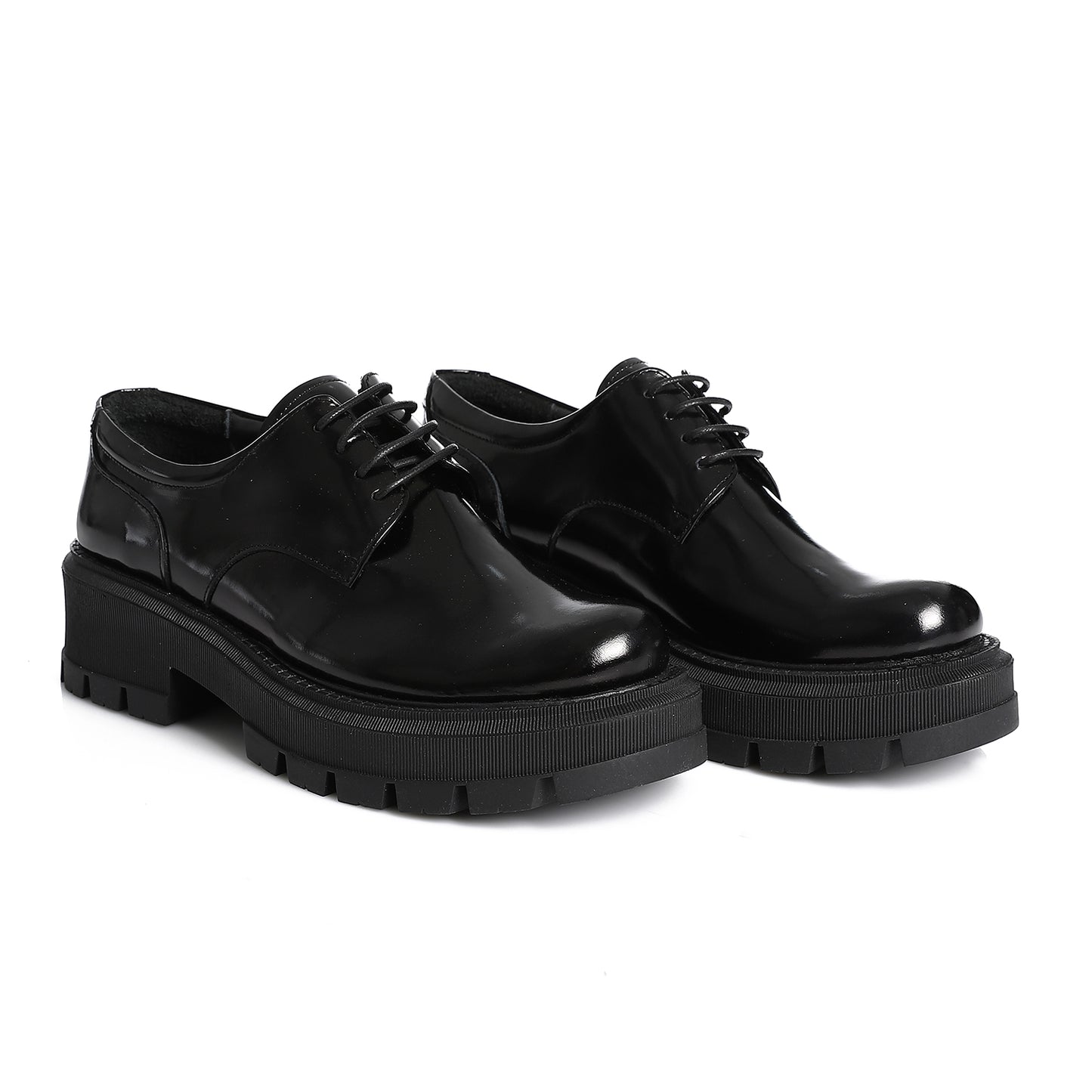 Black Leather Derby Loafers
