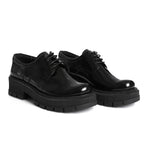 Black Leather Derby Loafers