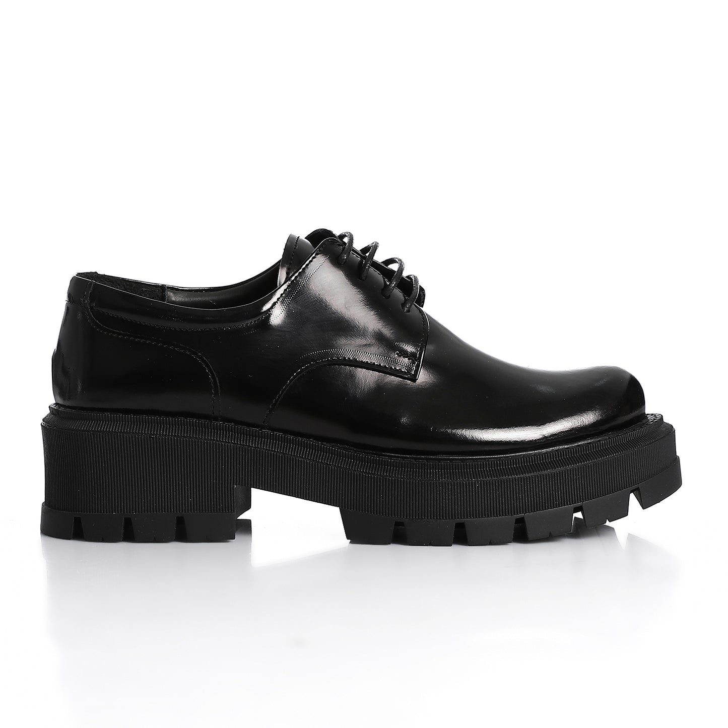 Black Leather Derby Loafers