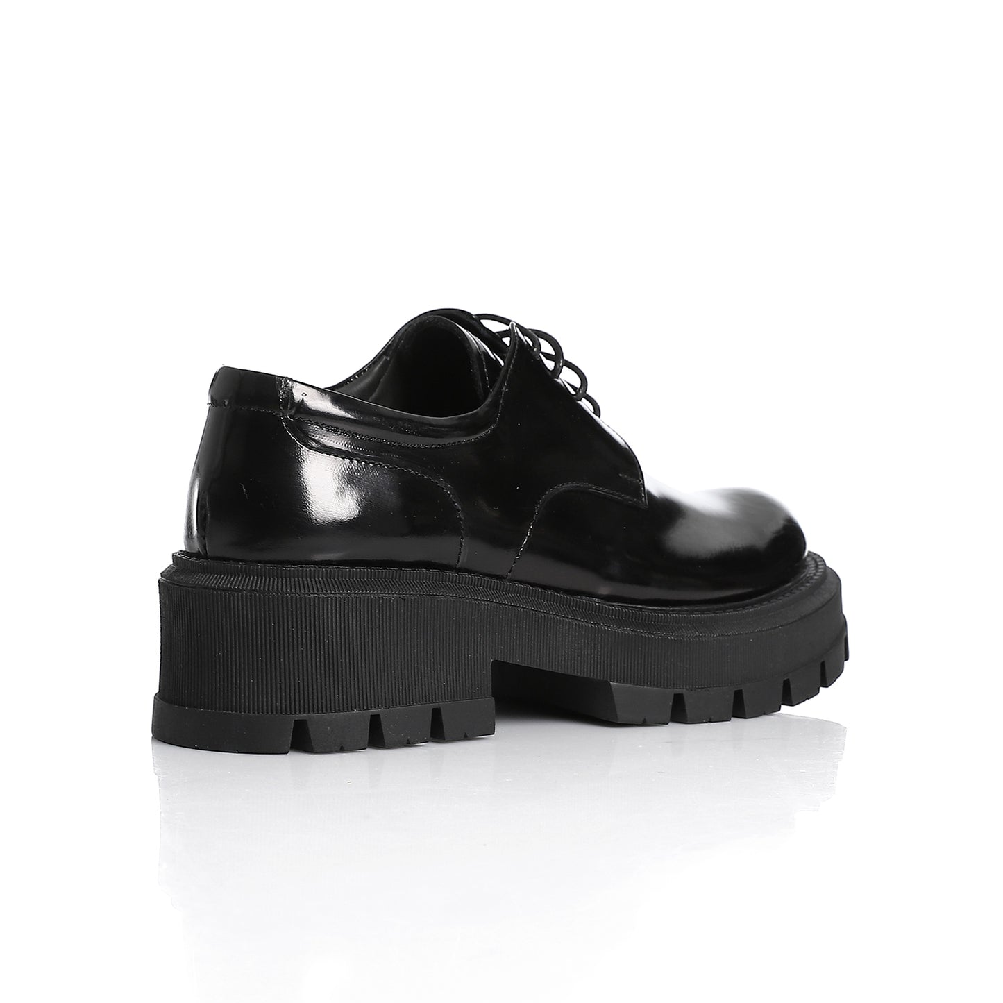 Black Leather Derby Loafers