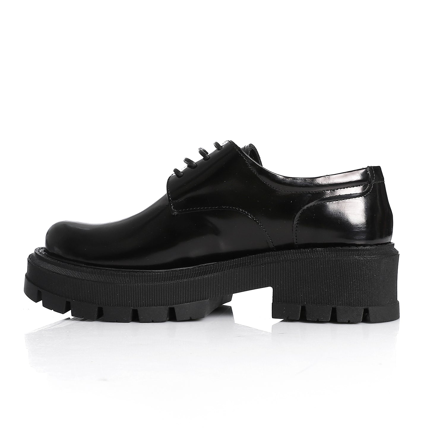 Black Leather Derby Loafers