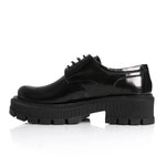 Black Leather Derby Loafers