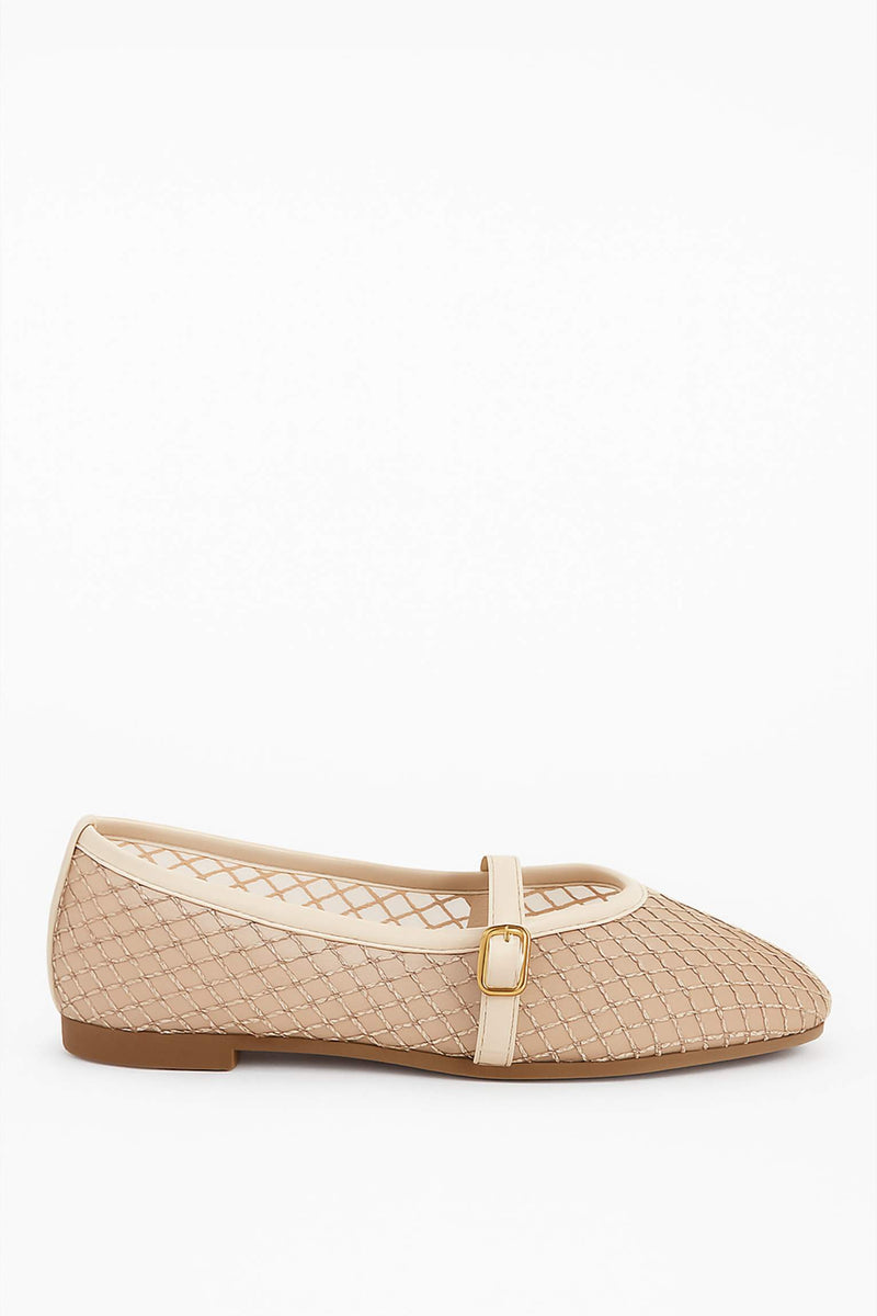 AirBelle Beige Mesh Ballerina