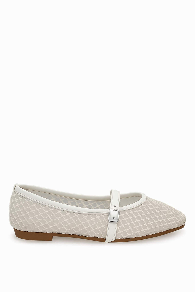 AirBelle White Mesh Ballerina