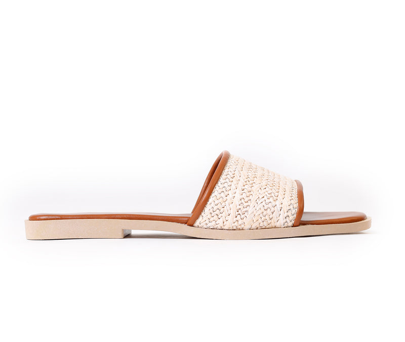 Natural Weave Slide Beige