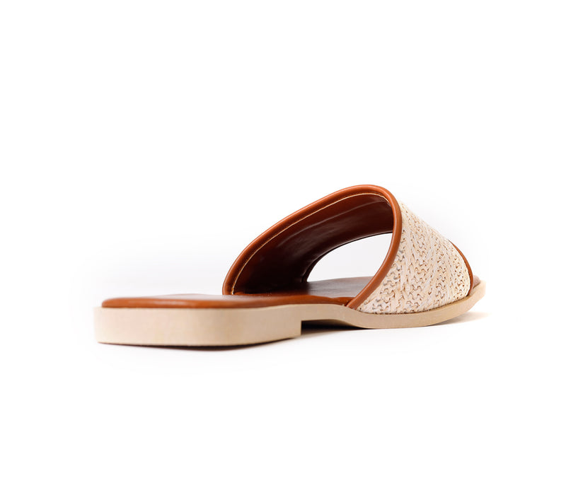 Natural Weave Slide Beige