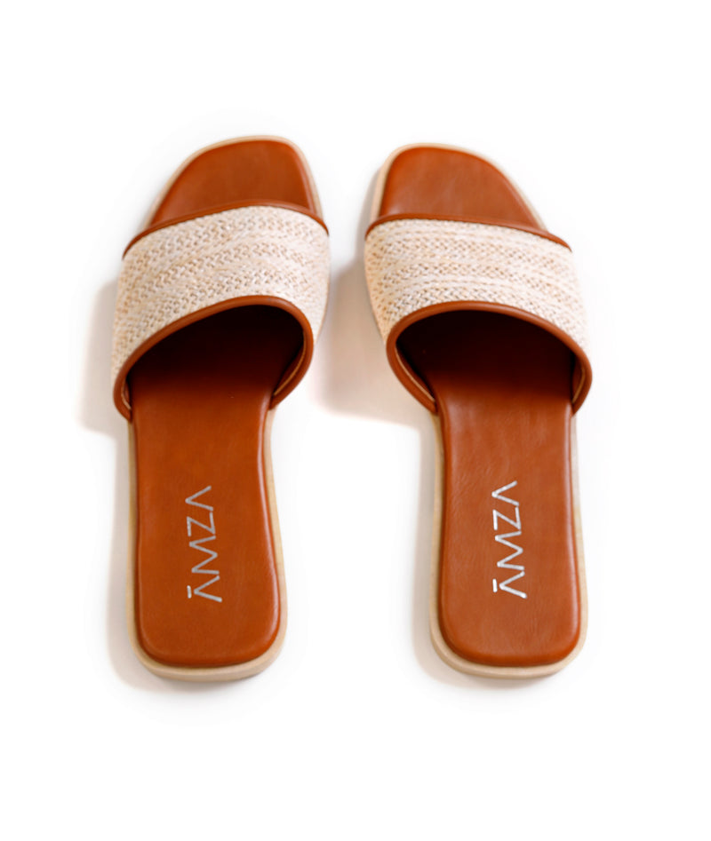Natural Weave Slide Beige
