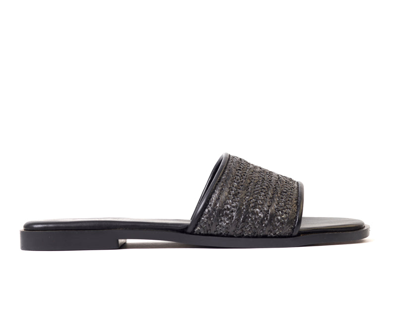 Natural Weave Black Slide