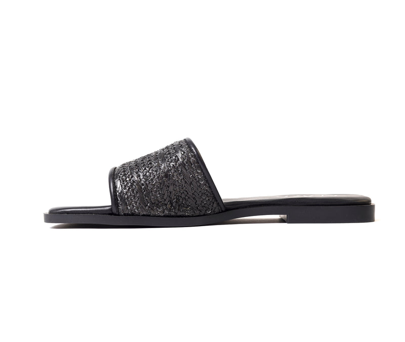 Natural Weave Black Slide