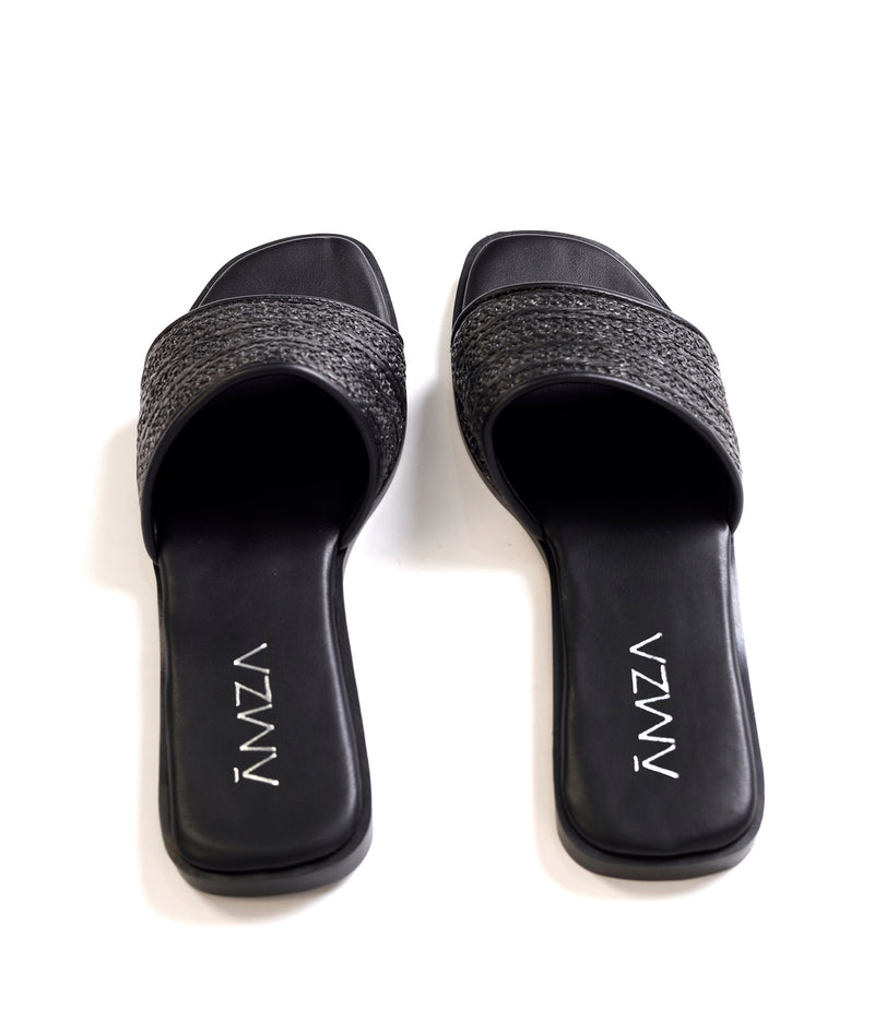 Natural Weave Black Slide