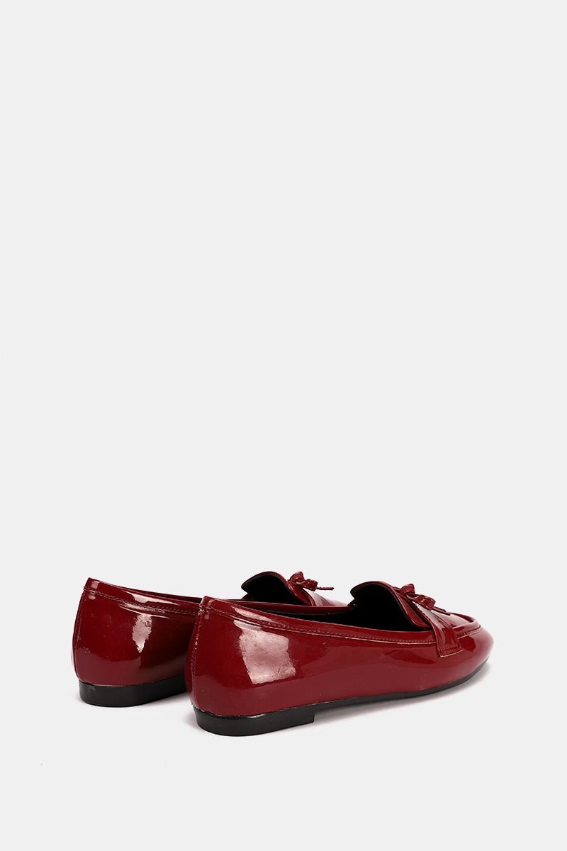 BURGUNDY VERNE BOW FLAT