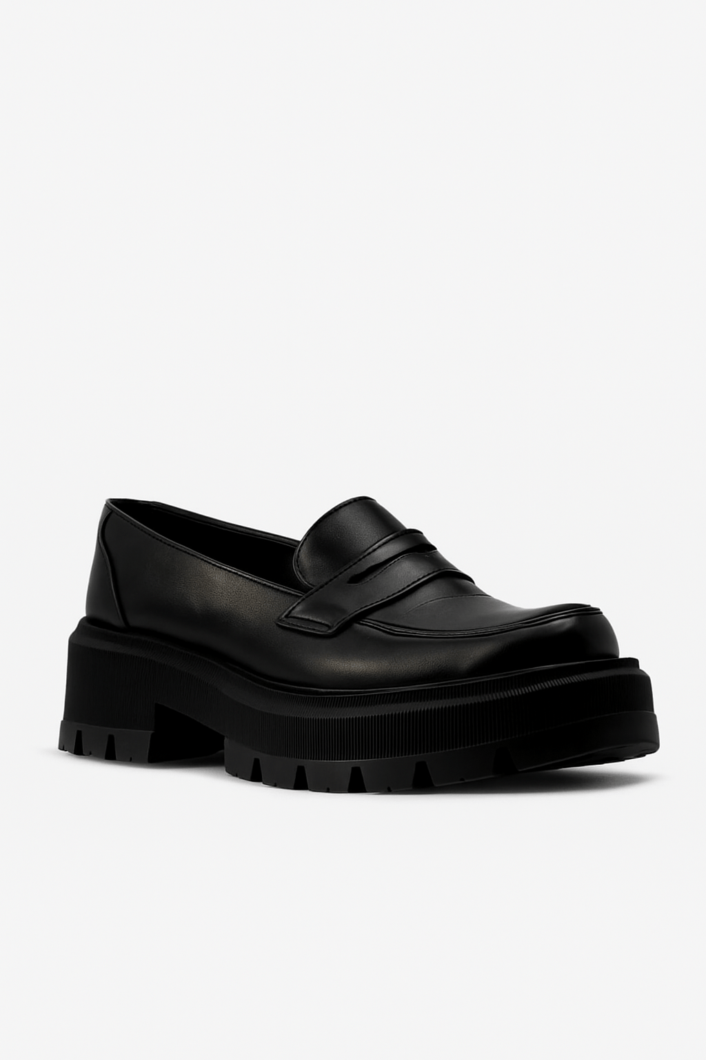 Women's leather slip-on loafers Midnight Gloss pair