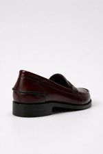 BURGUNDY LEATHER PENNY LOAFERS