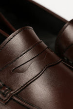 BURGUNDY LEATHER PENNY LOAFERS