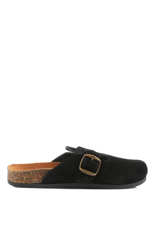 Premium Suede Black Clogs