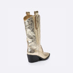 Embroidered Metallic Gold Cowboy Boots