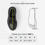 Black Leather Chunky Chain Loafers