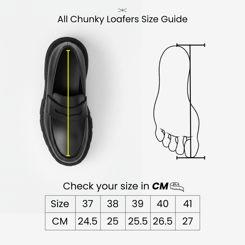 Black Leather Chunky Chain Loafers