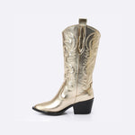 Embroidered Metallic Gold Cowboy Boots