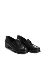 BLACK VERNE LEATHER PENNY LOAFERS