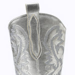 Embroidered Metallic Silver Cowboy Boots