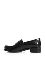 BLACK VERNE LEATHER PENNY LOAFERS