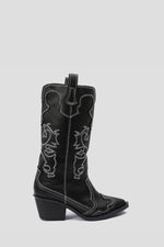 EMBROIDERED BLACK X WHITE COWBOY BOOTS