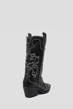 EMBROIDERED BLACK X WHITE COWBOY BOOTS