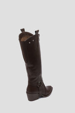 BROWN KNEE-HIGH COWBOY CONVERTIBLE BOOTS
