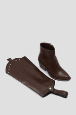 BROWN KNEE-HIGH COWBOY CONVERTIBLE BOOTS