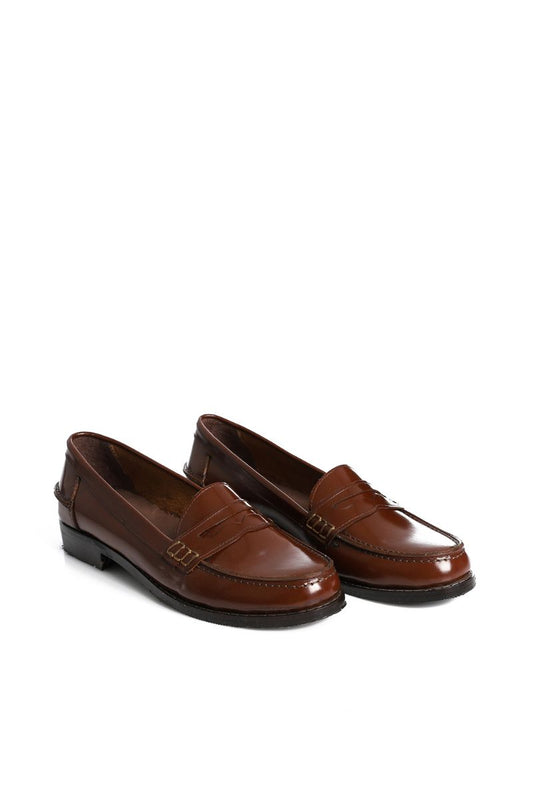 BROWN LEATHER PENNY LOAFERS