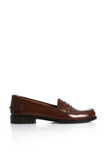 BROWN LEATHER PENNY LOAFERS