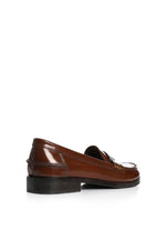 BROWN LEATHER PENNY LOAFERS