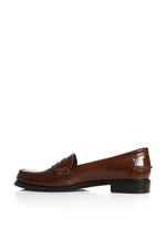 BROWN LEATHER PENNY LOAFERS