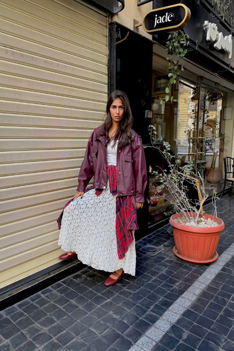 BURGUNDY DOUBLE BUCKLE BALLERINA