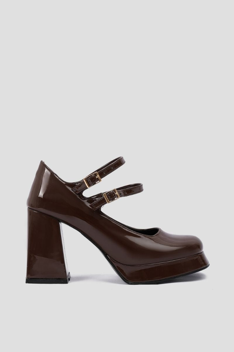 BROWN MARY JANE HEELS