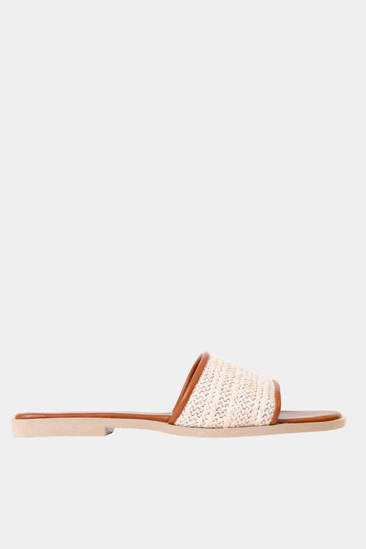 Natural Weave Slide Beige