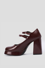BURGUNDY MARY JANE HEELS