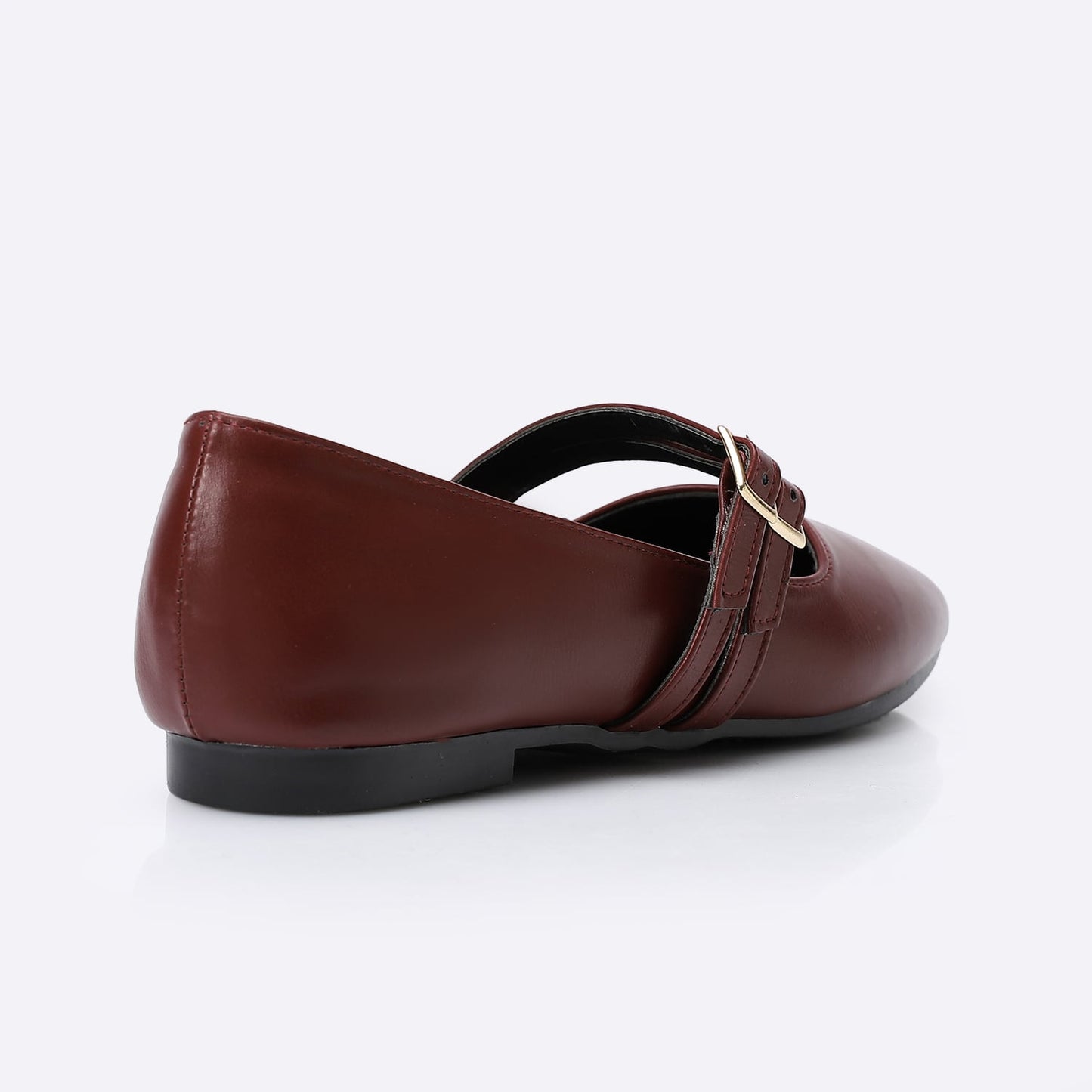 Burgundy Double Buckle Ballerina