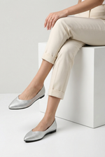 SILVER FLAT LEATHER BALLET