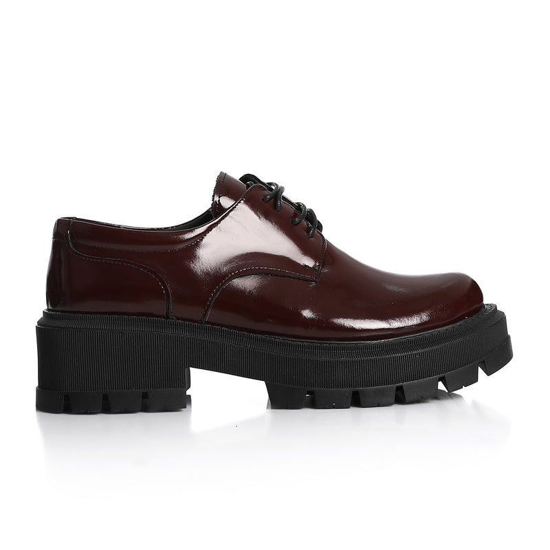 Burgundy Leather Derby Loafers