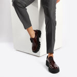 Burgundy Leather Derby Loafers