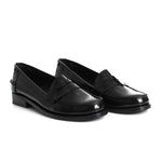 Black Leather Penny Loafers