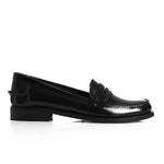 Black Leather Penny Loafers