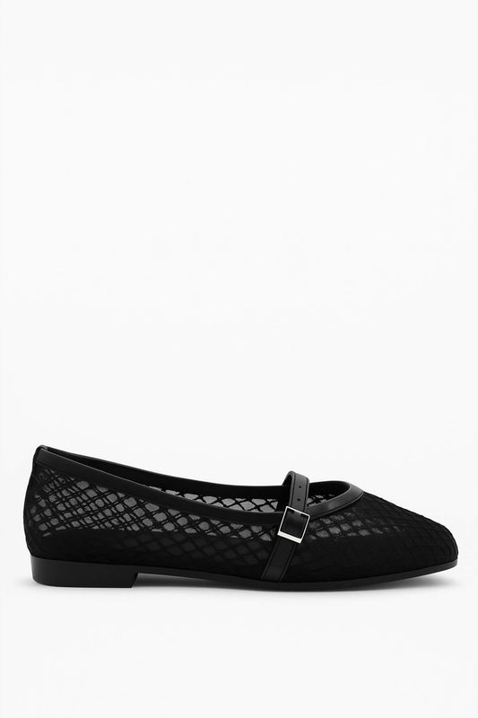 AirBelle Black Mesh Ballerina