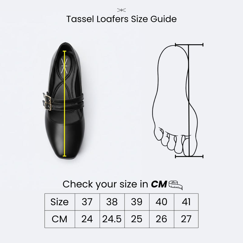 Black Double Buckle Ballerina