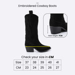 Embroidered Beige Cowboy Boots