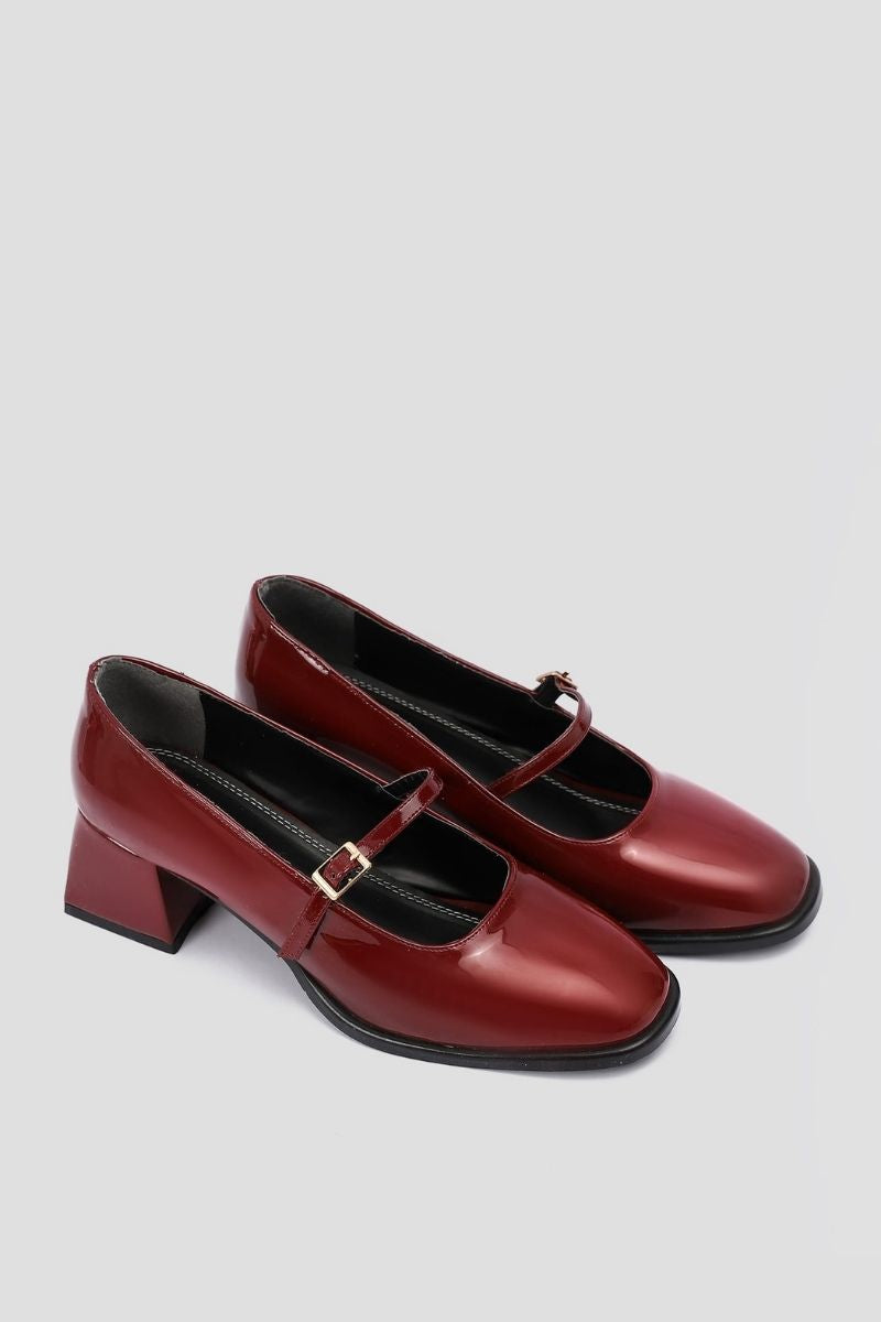CHERRY RED MARY JANE PUMPS
