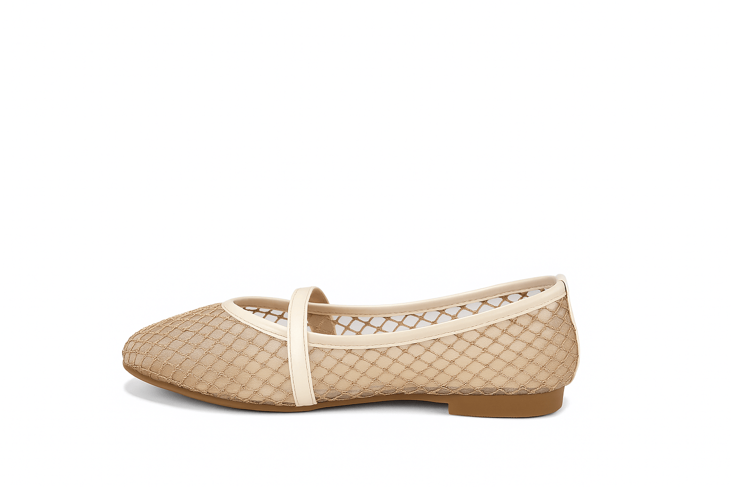 AirBelle Beige Mesh Ballerina - Amza - 37
